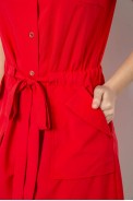 Сукня софт однотонна, колір червоний, 230R028 - фото № 4