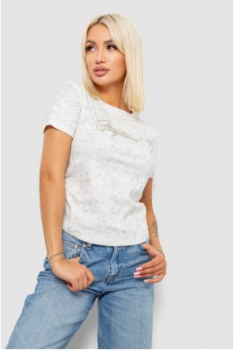 Футболка женская с принтом, цвет молочный, 221R3303