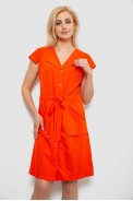 Платье софт однотонное, цвет оранжевый, 230R028 - фото № 0