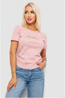 Футболка женская с принтом, цвет розовый, 221R3303