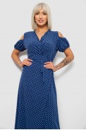 Платье женское на запах в горошек софт, цвет синий, 257R358-3 - фото № 1