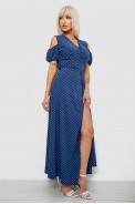 Платье женское на запах в горошек софт, цвет синий, 257R358-3 - фото № 2