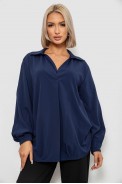 Блуза однотонная, цвет синий, 230R1162 - фото № 0