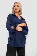 Блуза однотонная, цвет синий, 230R1162 - фото № 2