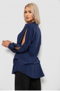 Блуза однотонная, цвет синий, 230R1162 - фото № 3