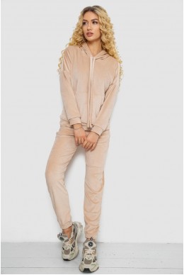 Спортивний костюм жіночий велюровий  -уцінка, колір світло-бежевий, 177R022-1-U