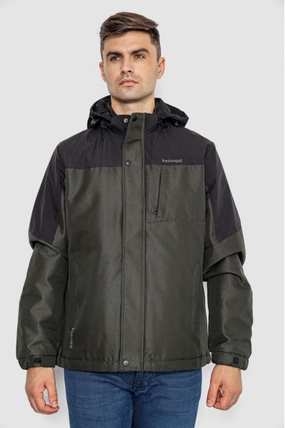 Куртка чоловіча демісезонна з капюшоном  -уцінка, колір хакі, 214R61035-U-19