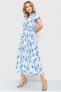 Платье с цветочным принтом, цвет голубой, 230R006-1