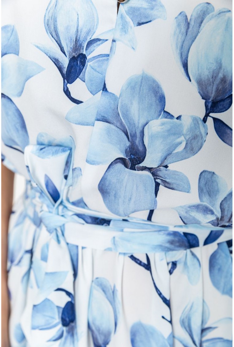 Купить Платье с цветочным принтом, цвет голубой, 230R006-1 - Фото №5