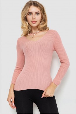 Кофта женская в рубчик  -уценка, цвет светло-розовый, 204R037-U