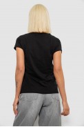 Футболка женская однотонная, цвет черный, 244R2806 - фото № 3