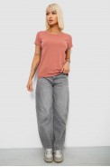 Футболка женская однотонная, цвет пудровый, 244R2806 - фото № 1