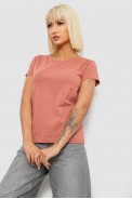 Футболка женская однотонная, цвет пудровый, 244R2806 - фото № 2