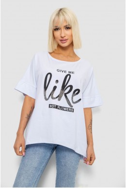 Футболка женская с принтом, цвет белый, 244R4023
