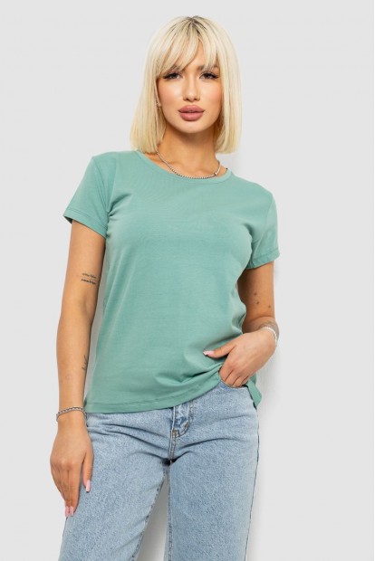 Футболка женская однотонная, цвет оливковый, 244R2806