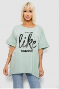 Футболка женская с принтом, цвет оливковый, 244R4023 - фото № 0