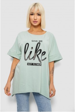 Футболка женская с принтом, цвет оливковый, 244R4023