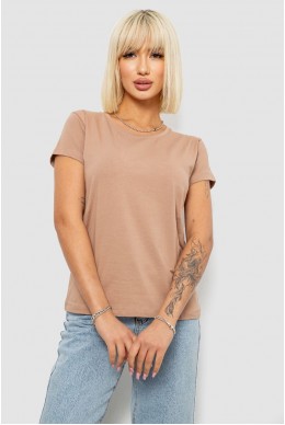 Футболка женская однотонная, цвет бежевый, 244R2806