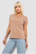 Футболка женская однотонная, цвет бежевый, 244R2806 - фото № 2
