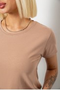 Футболка женская однотонная, цвет бежевый, 244R2806 - фото № 4