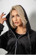 Спортивный костюм женский велюровый  -уценка, цвет черный, 257R4122-U-1 - фото № 4