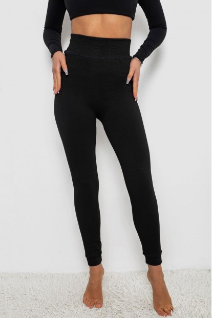 Лосини утеплені на хутрі, колір чорний, 139RW1869