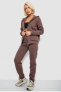 Спортивный костюм женский на флисе, цвет темно-коричневый, 257R86 - фото № 2