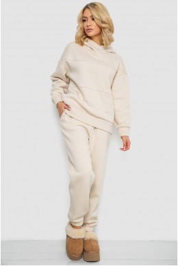 Спортивный костюм женский на флисе  -уценка, цвет светло-бежевый, 247R10765-U-3