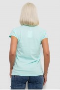 Футболка жіноча з патріотичним принтом, колір м'ятний, 244R2213-1 - фото № 3