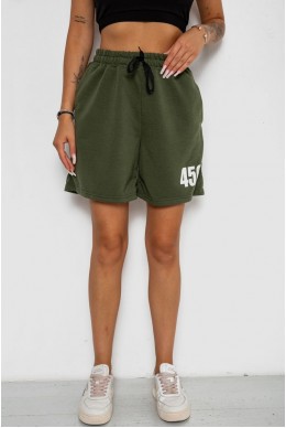 Шорты женские с принтом  -уценка, цвет хаки, 238R456-U