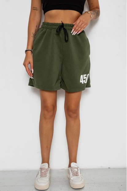 Шорты женские с принтом  -уценка, цвет хаки, 238R456-U