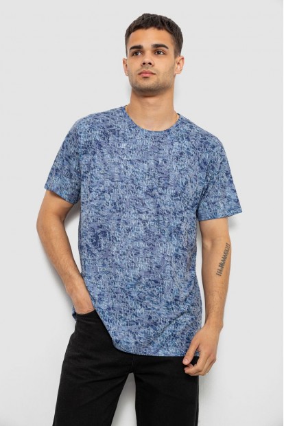 Футболка мужская с принтом, цвет джинс, 244R5524