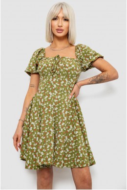 Платье женское с принтом софт, цвет оливковый, 257R811
