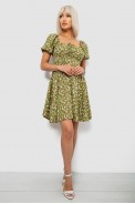 Платье женское с принтом софт, цвет оливковый, 257R811 - фото № 1