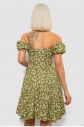 Платье женское с принтом софт, цвет оливковый, 257R811 - фото № 3