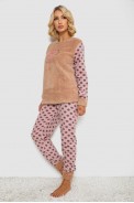 Пижама женская махра  -уценка, цвет бежевый, 238R9362-U - фото № 2