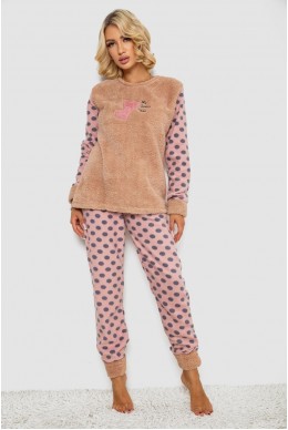 Піжама жіноча махра  -уцінка, колір бежевий, 238R9362-U-1