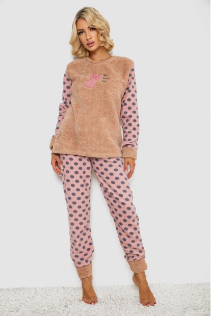 Піжама жіноча махра  -уцінка, колір бежевий, 238R9362-U-2