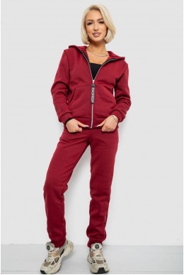 Спортивний костюм жіночий на флісі, колір бордовий, 257R86