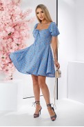 Платье женское с принтом софт, цвет голубой, 257R811 - фото № 2