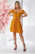 Платье женское с принтом софт, цвет горчичный, 257R811 - фото № 0