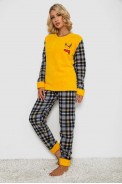 Піжама жіноча махра  -уцінка, колір жовтий, 238R9283-U - фото № 2