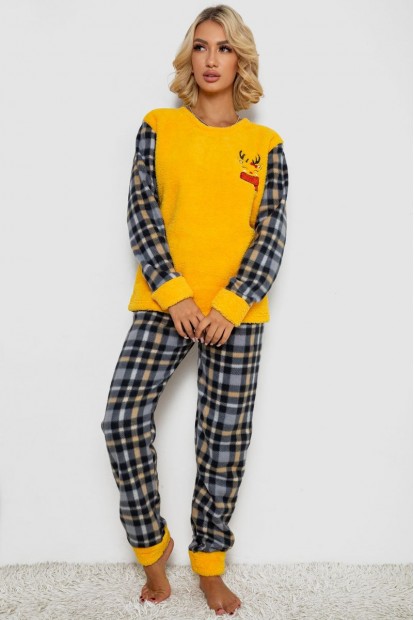 Піжама жіноча махра  -уцінка, колір жовтий, 238R9283-U