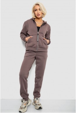 Спортивный костюм женский на флисе, цвет коричневый, 257R86