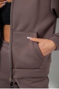 Спортивный костюм женский на флисе, цвет коричневый, 257R86 - фото № 4