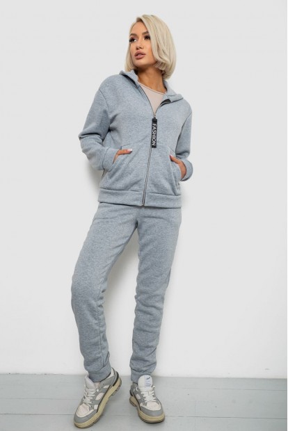 Спортивный костюм женский на флисе, цвет светло-серый, 257R86