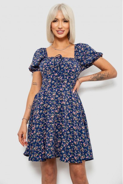 Платье женское с принтом софт, цвет синий, 257R811