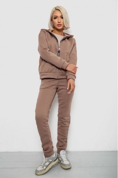 Спортивный костюм женский на флисе, цвет мокко, 257R86