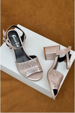 Босоножки женские, цвет пудровый, 243RE259