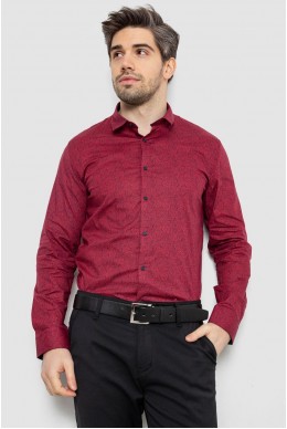 Рубашка мужская с принтом, цвет бордовый, 186R2020